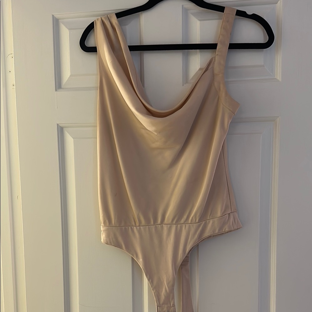 ASTR Cowl neck Champagne Bodysuit
